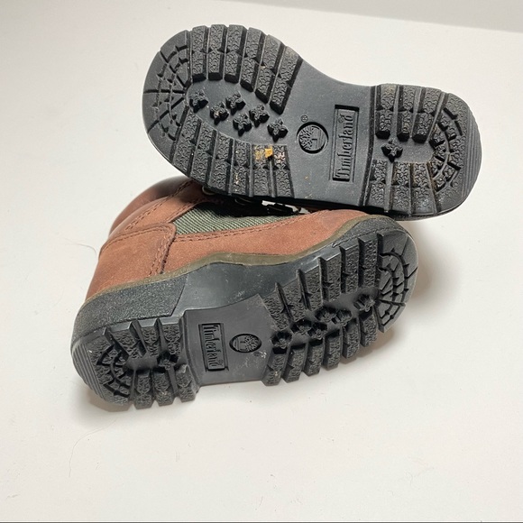 Timberland Field Boot Pre-School Brown Green Leather 5.5 - Picture 9 of 10